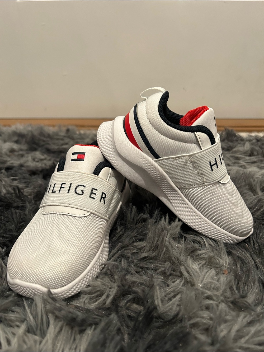 Tommy Hilfiger Toddler White Red & Navy Slip-On Sneakers